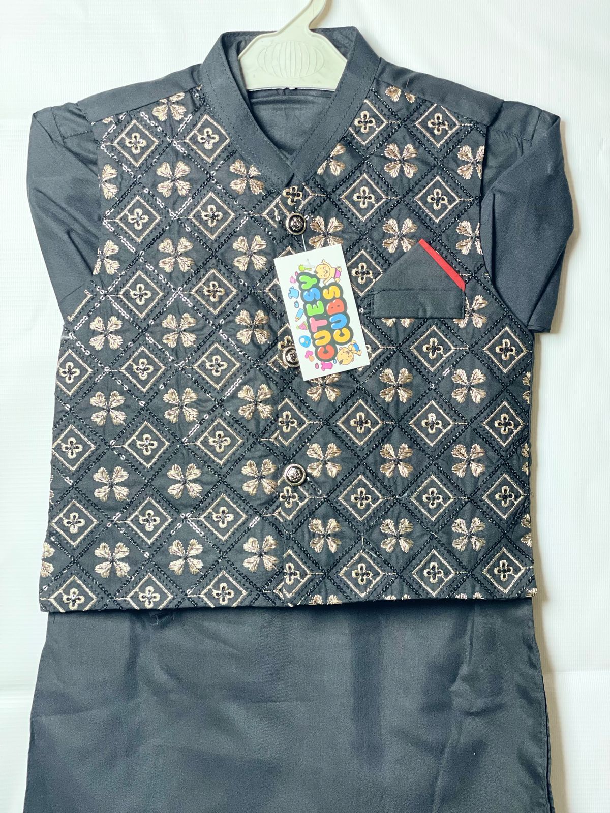 3 Pieces - Kurta Shalwar & Waist Coat