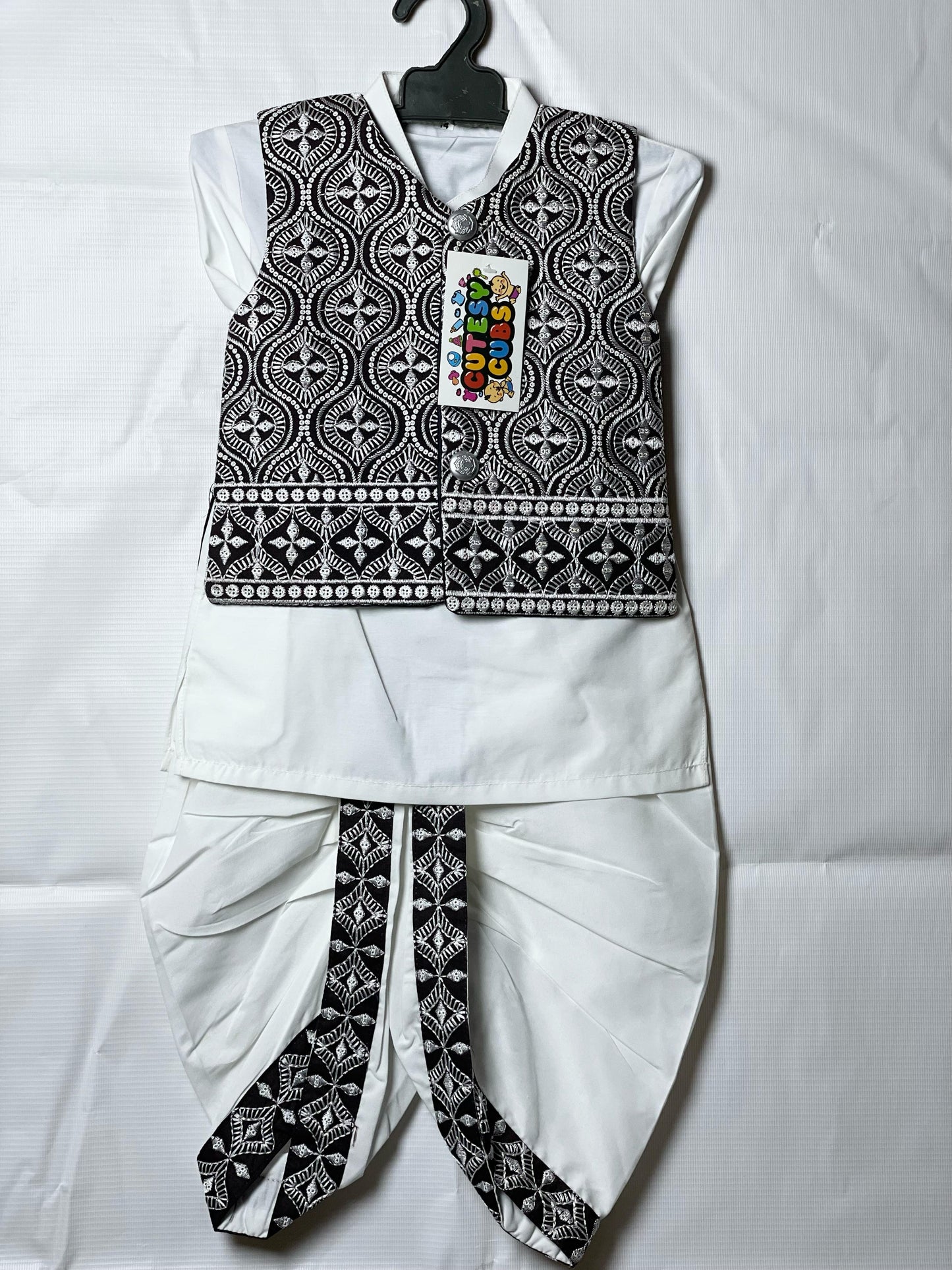 3 Pieces - Dhoti, Kurta & Waist Coat (1)